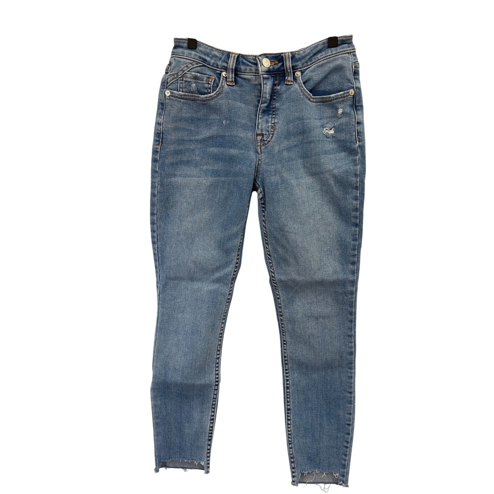 We The Free‎ Free People Skinny Jeans Blue Medium Wash Raw Step Hem Size 27